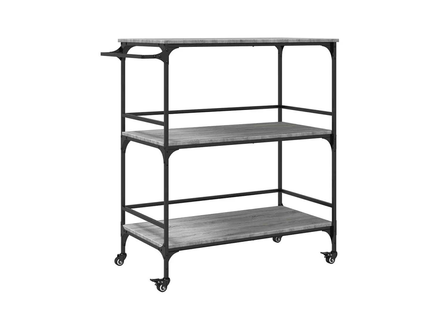 Chariot de cuisine sonoma gris 100,5x50x105 bois d'ingénierie