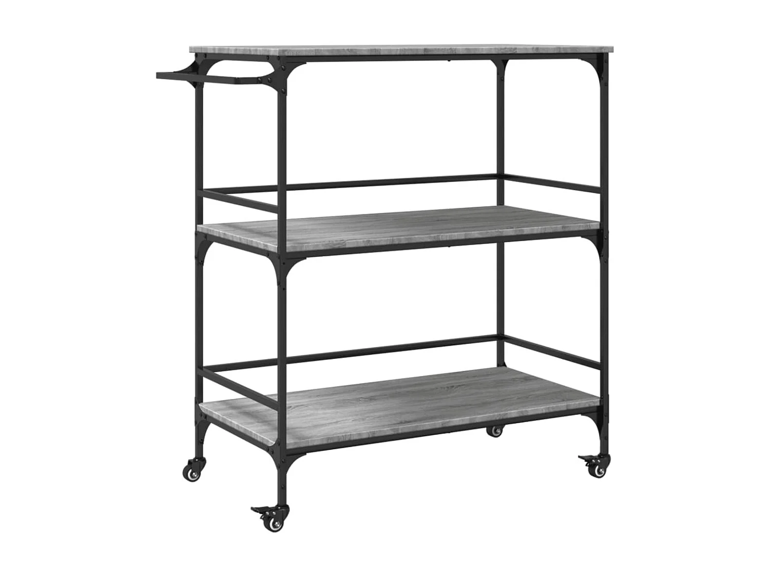 Chariot de cuisine sonoma gris 100,5x50x105 bois d'ingénierie