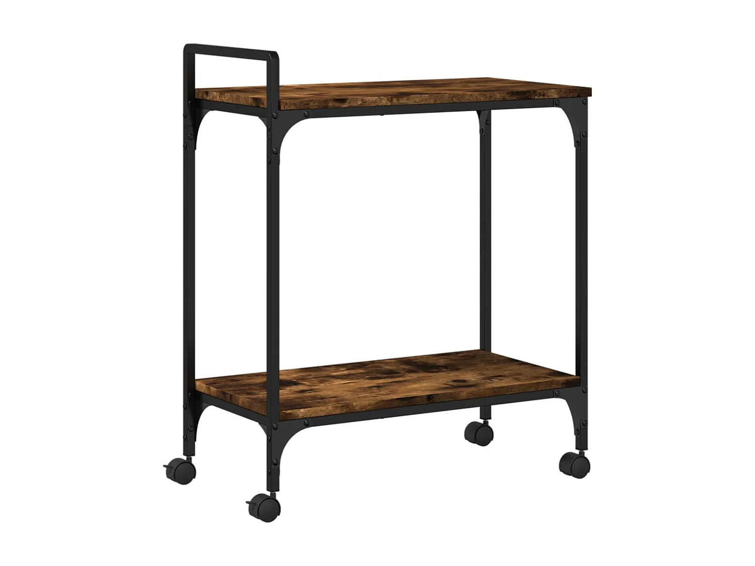 Chariot de cuisine chêne fumé 60,5x31x72,5 bois d'ingénierie