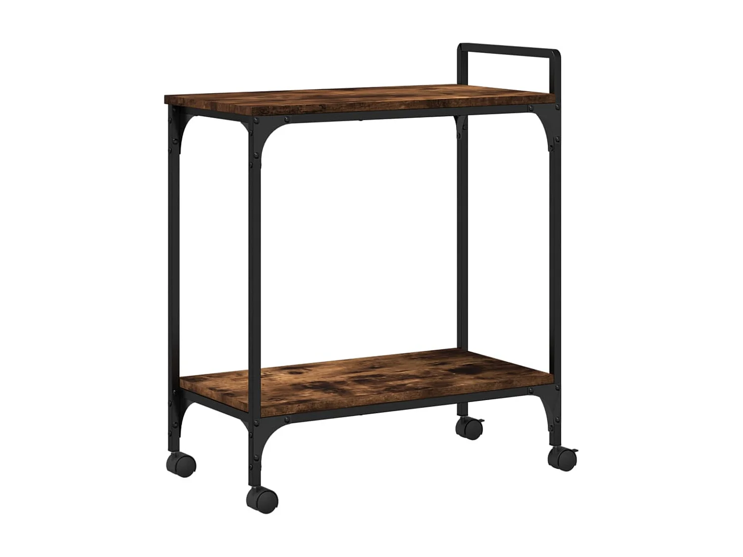 Chariot de cuisine chêne fumé 60,5x31x72,5 bois d'ingénierie