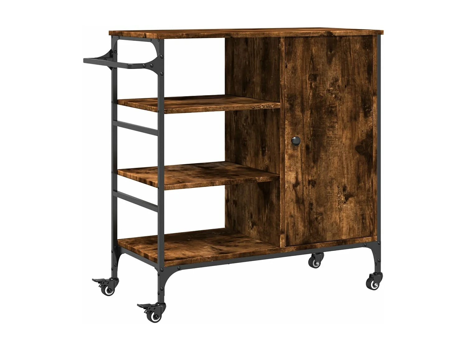 Chariot de cuisine chêne fumé 87,5x38,5x84,5 bois ingénierie