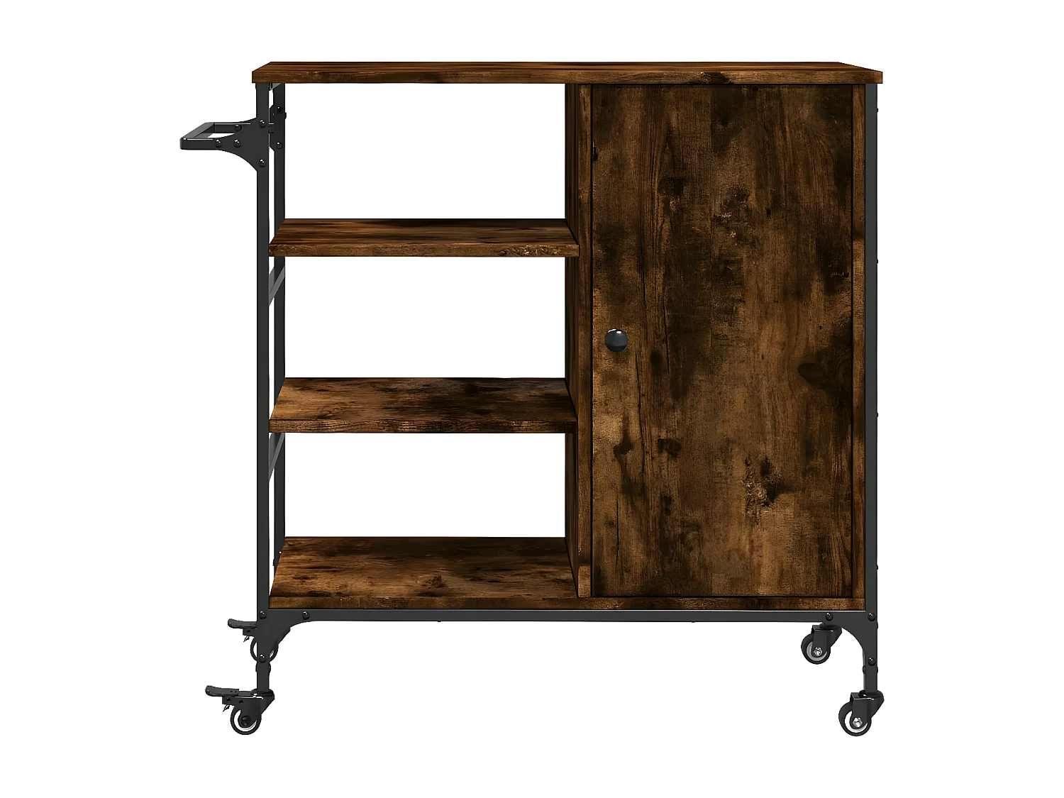 Chariot de cuisine chêne fumé 87,5x38,5x84,5 bois ingénierie