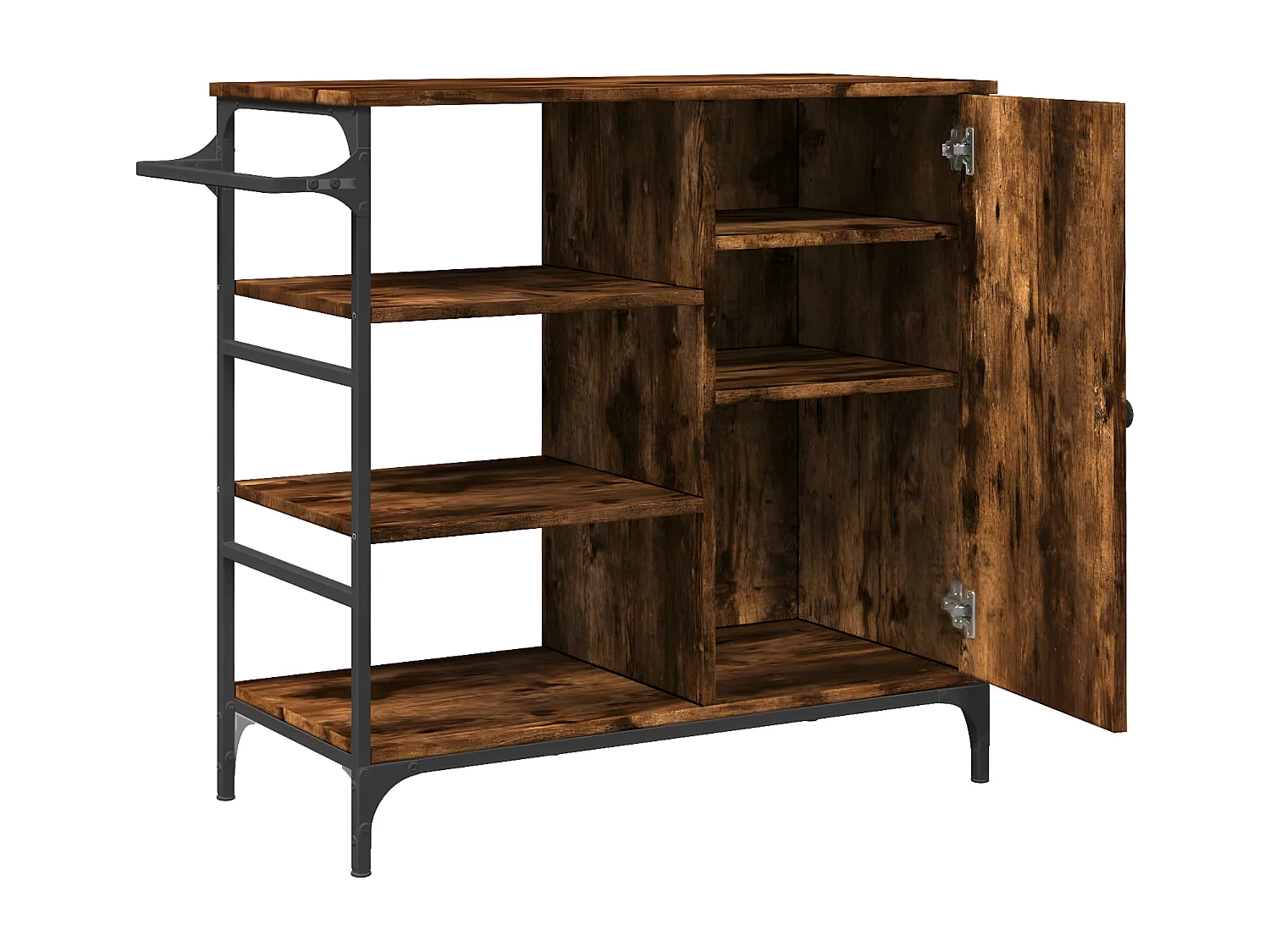 Chariot de cuisine chêne fumé 87,5x38,5x84,5 bois ingénierie