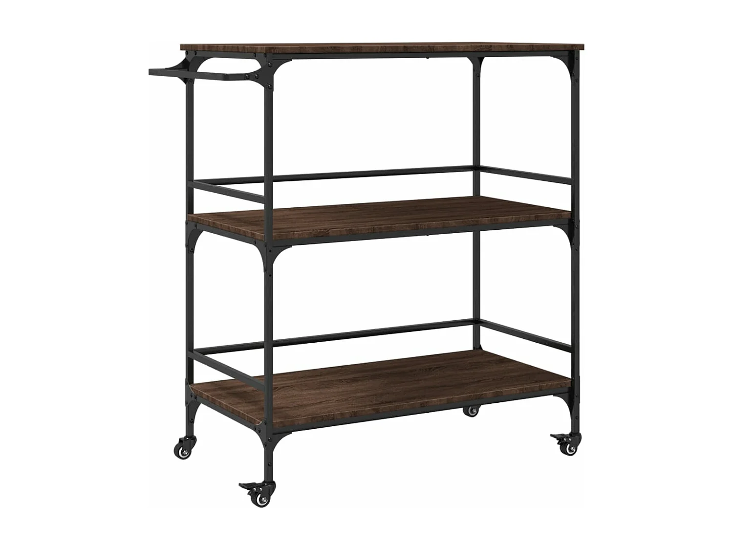 Chariot cuisine chêne marron 100,5x50x105 bois d'ingénierie