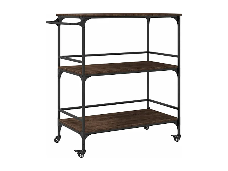 Chariot cuisine chêne marron 100,5x50x105 bois d'ingénierie