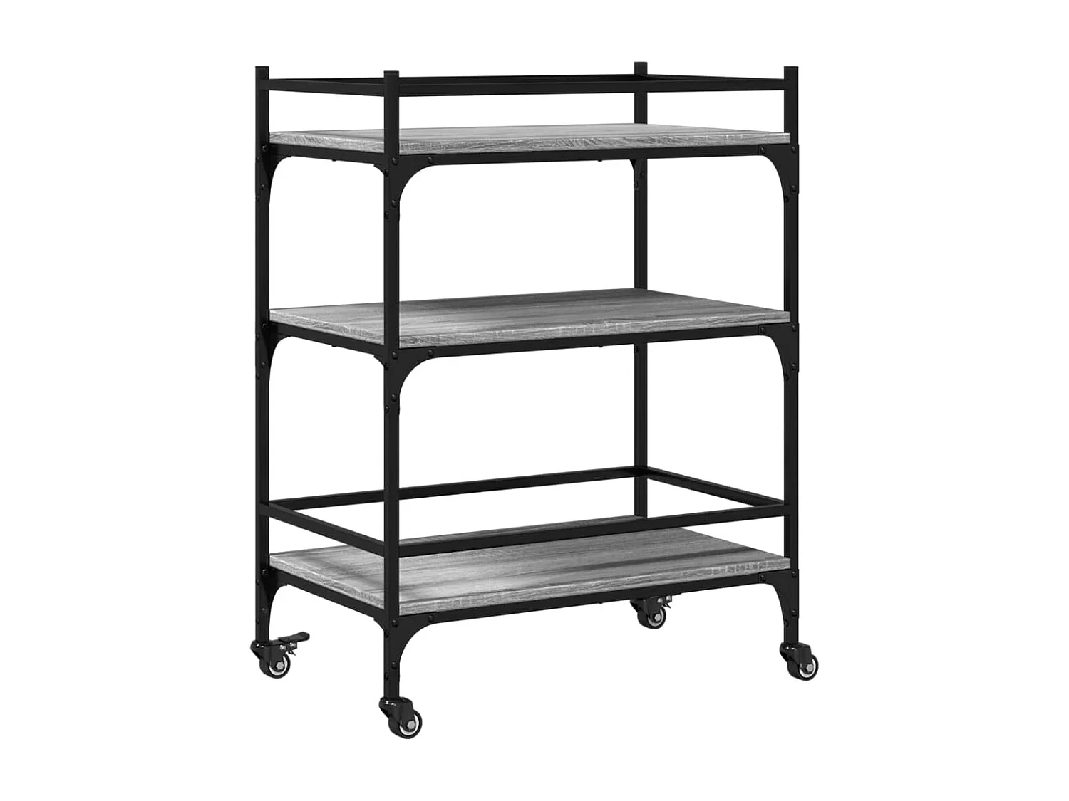 Chariot de cuisine sonoma gris 65x40x86,5 bois d'ingénierie