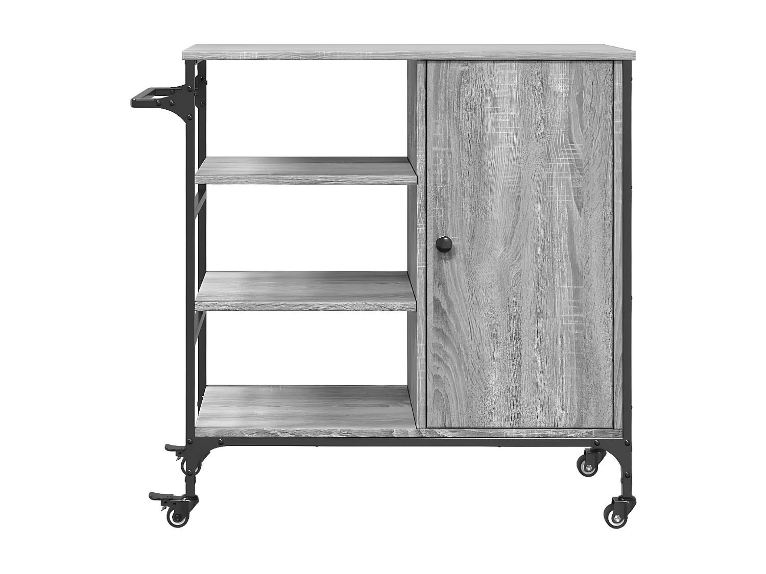 Chariot de cuisine sonoma gris 87,5x38,5x84,5 bois ingénierie