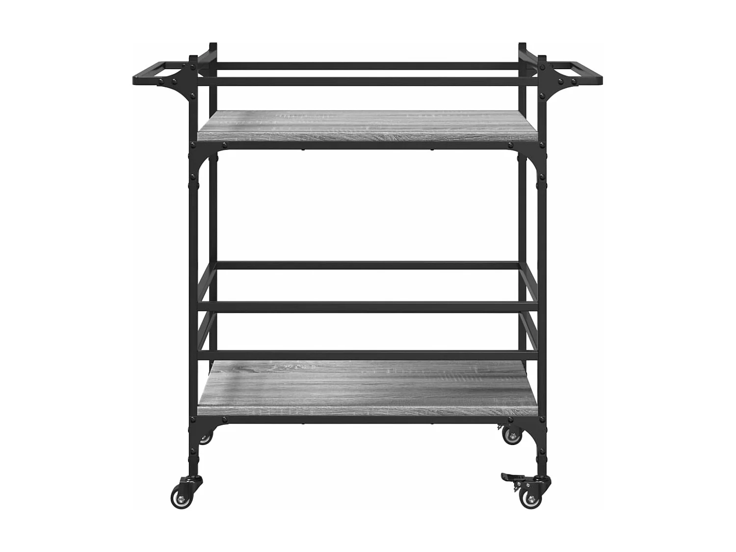 Chariot de cuisine sonoma gris 82x40x78,5 bois d'ingénierie