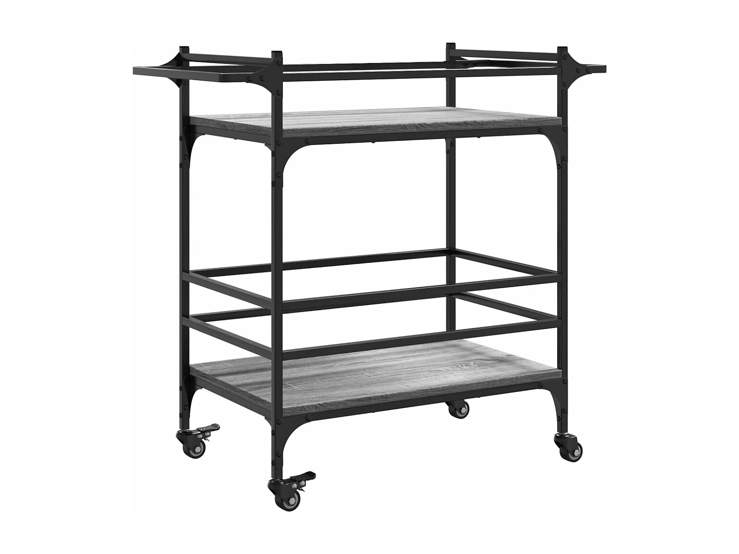 Chariot de cuisine sonoma gris 82x40x78,5 bois d'ingénierie