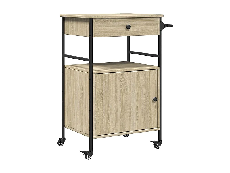 Chariot de cuisine chêne sonoma 56x43x89,5 bois d'ingénierie