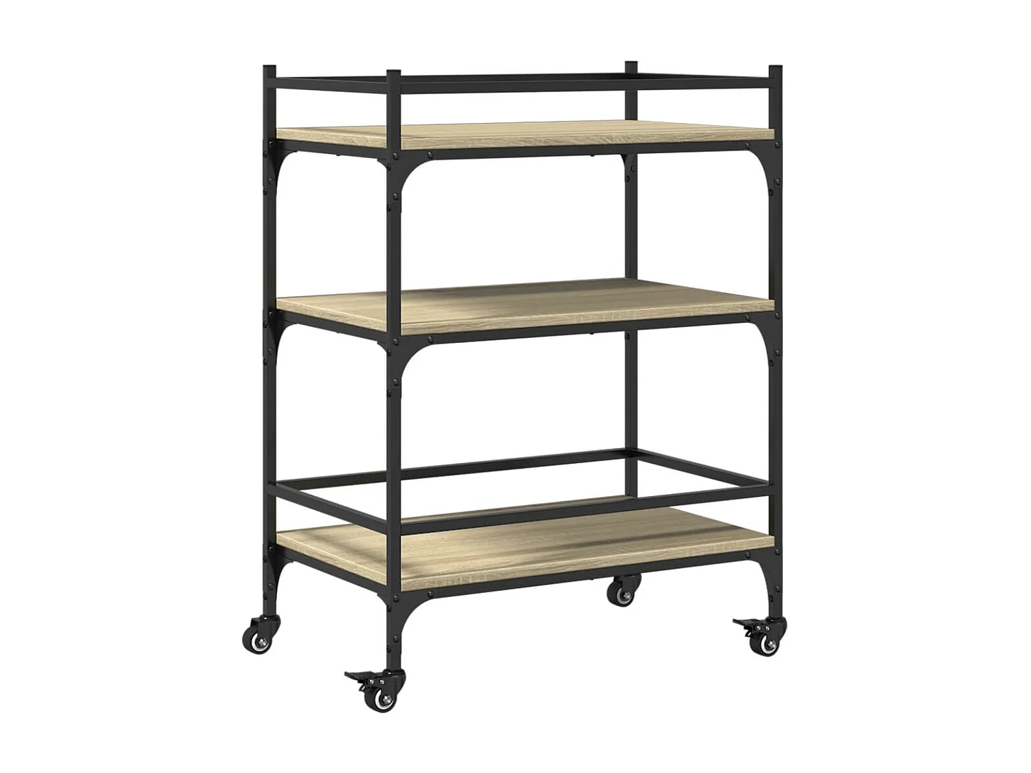 Chariot de cuisine chêne sonoma 65x40x86,5 bois d'ingénierie