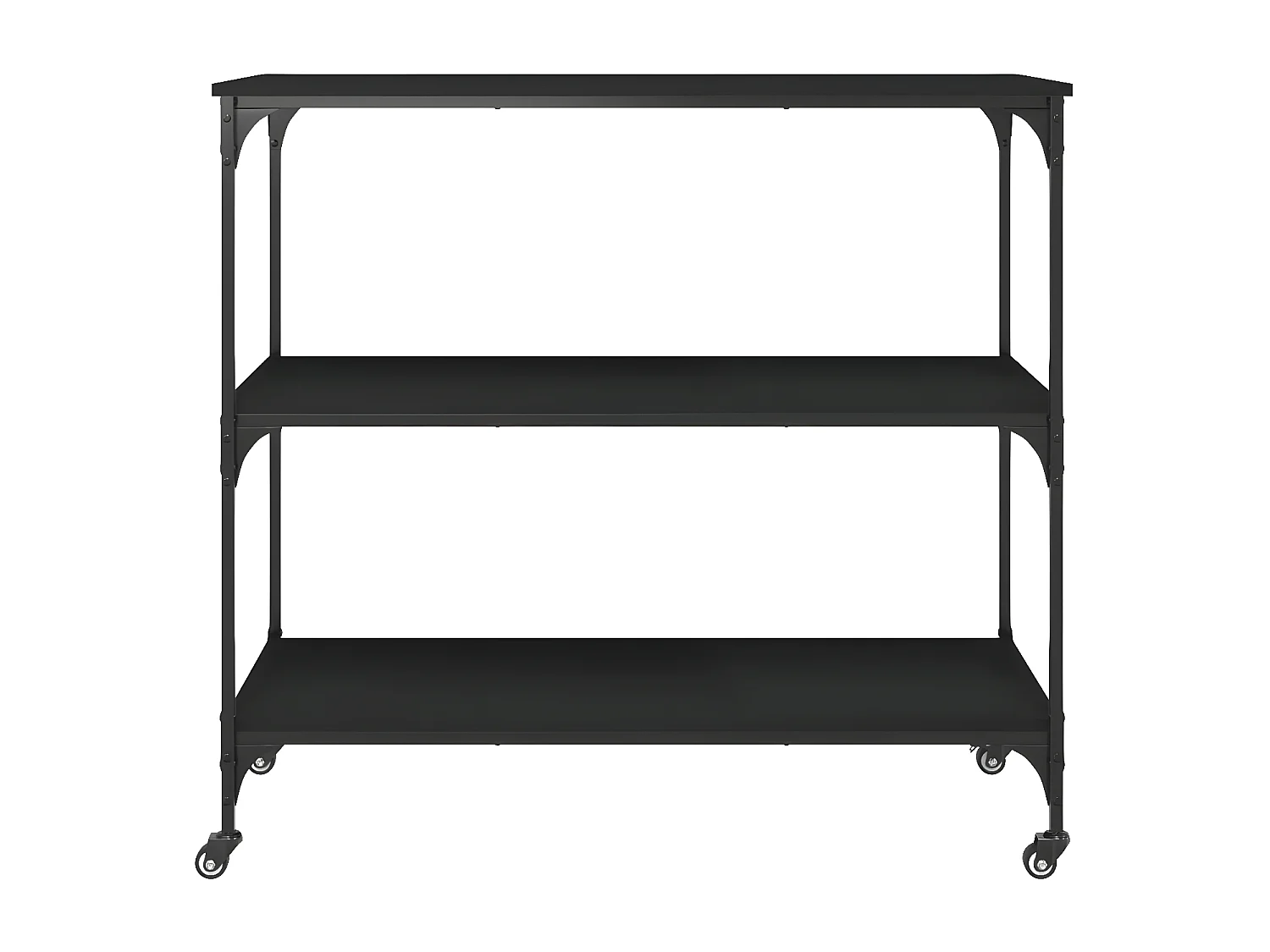 Chariot de cuisine noir 102x50x95 bois d'ingénierie