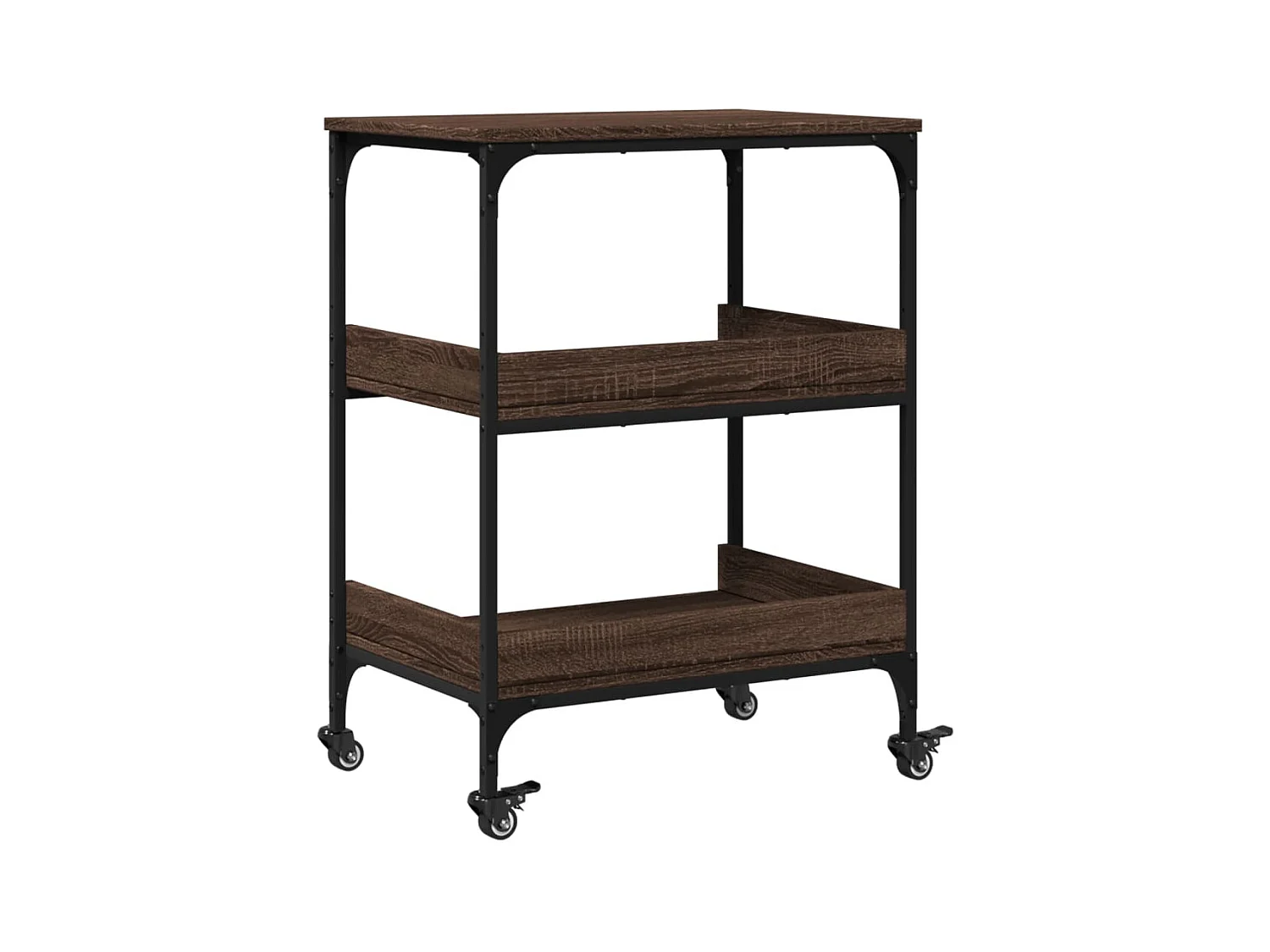 Chariot de cuisine chêne marron 60x41x80,5 bois d'ingénierie