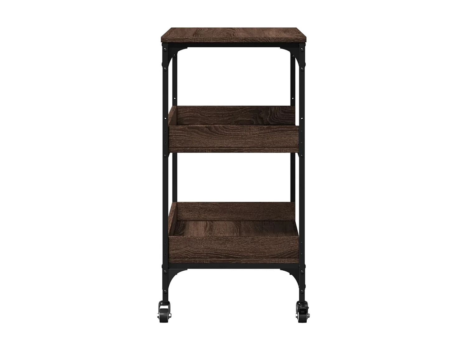 Keukentrolley 60x41x80,5 cm bewerkt hout bruin eikenkleurig