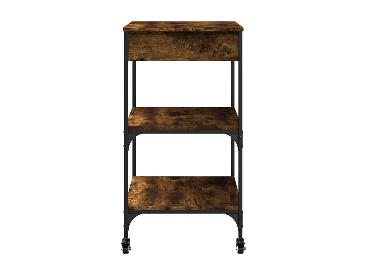 Chariot de cuisine chêne fumé 60x48x89,5 bois d'ingénierie