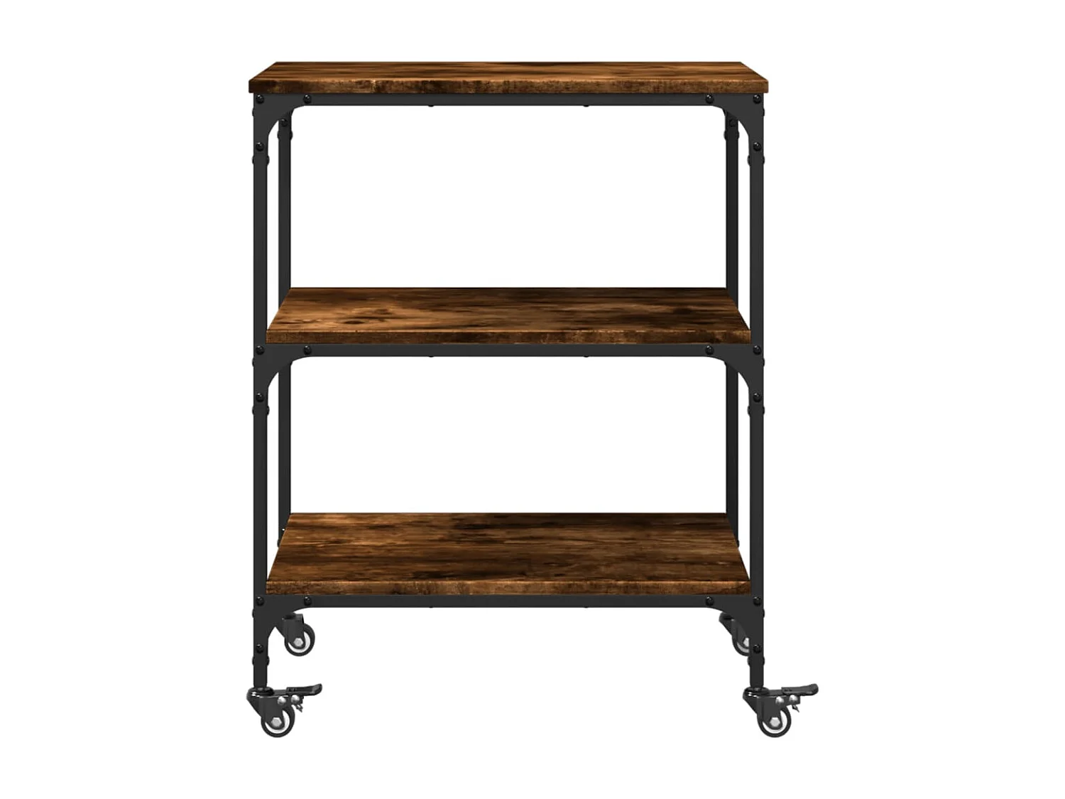 Chariot de cuisine chêne fumé 60x41x76 bois d'ingénierie