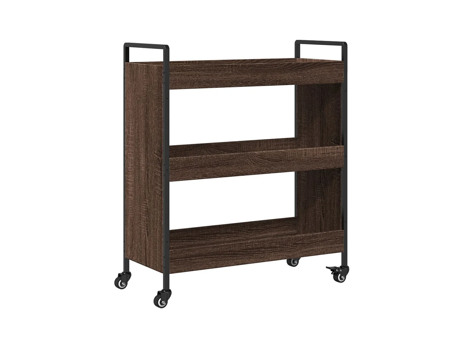 Keukentrolley 70x30x82 cm bewerkt hout bruin eikenkleurig