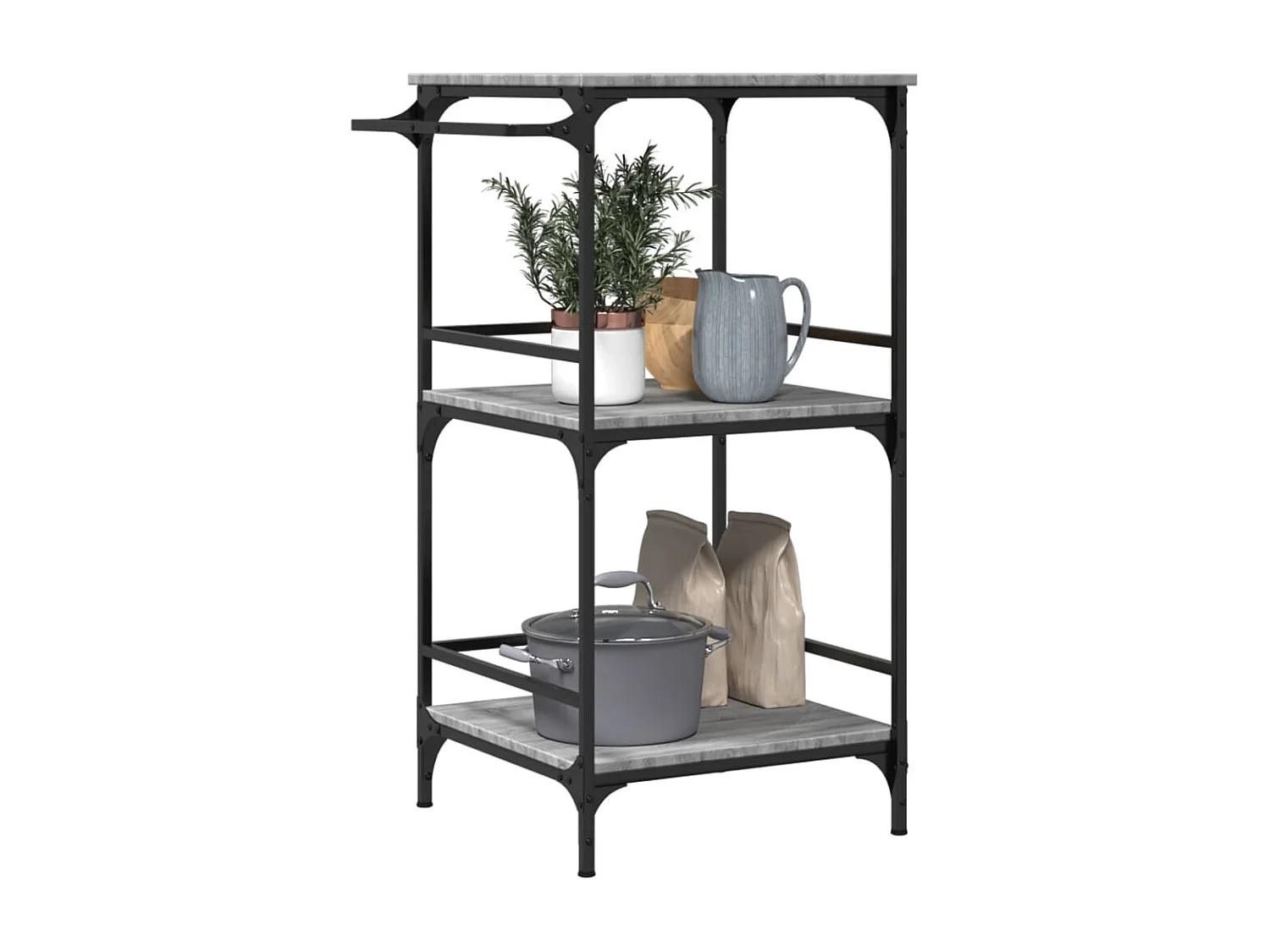 Chariot de cuisine sonoma gris 60,5x50x105 bois d'ingénierie