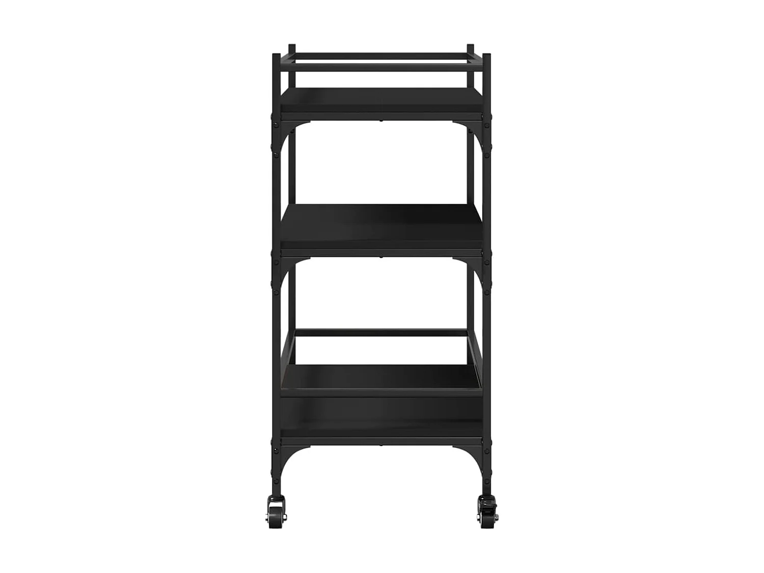 Chariot de cuisine noir 65x40x86,5 bois d'ingénierie