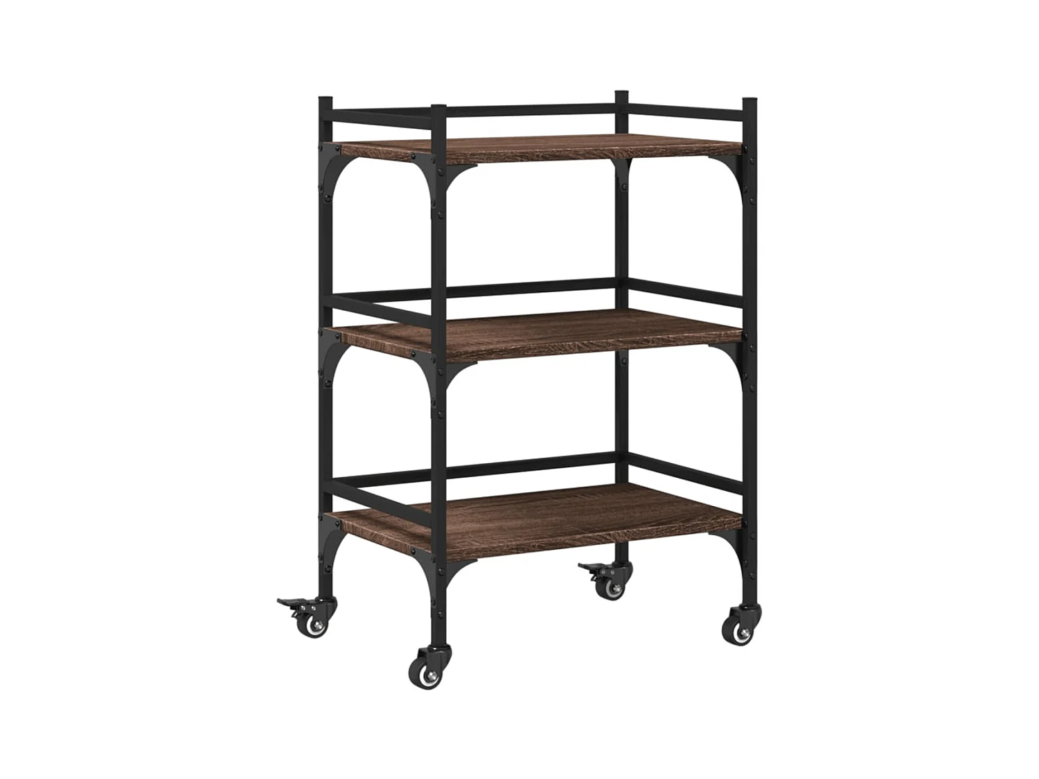 Chariot de cuisine chêne marron 50x35x75,5 bois d'ingénierie