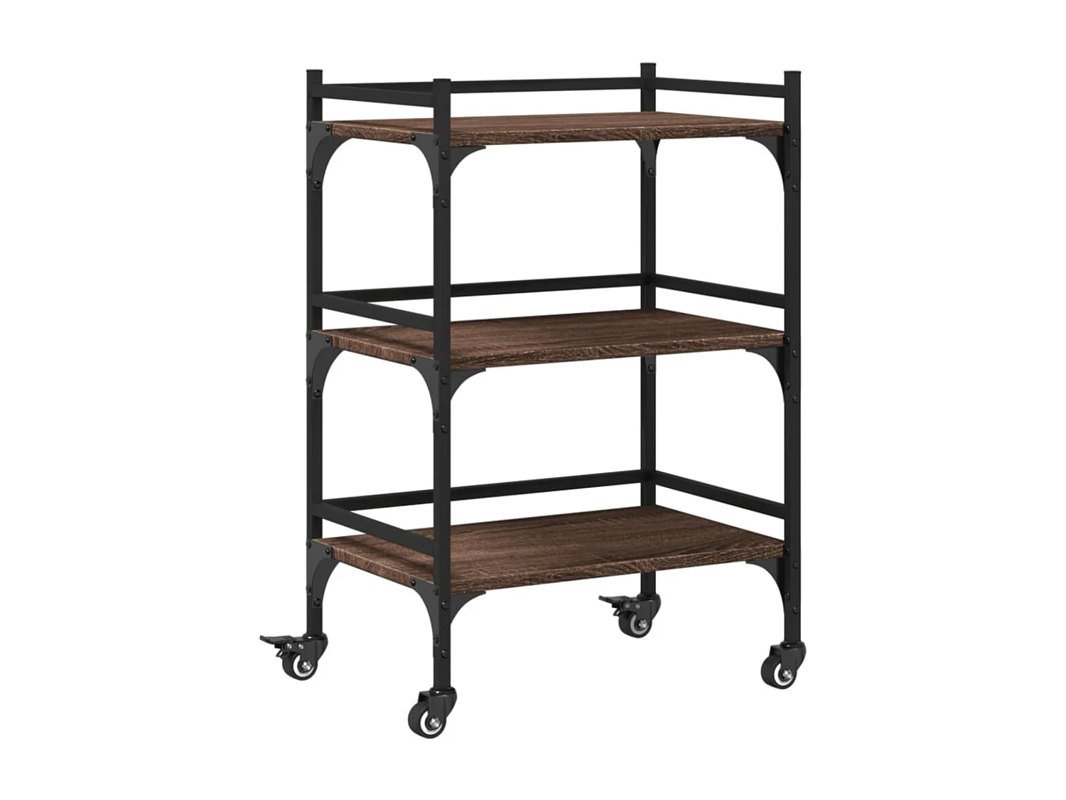 vidaXL Carrito de cocina madera ingeniería marrón roble 50x35x75,5 cm