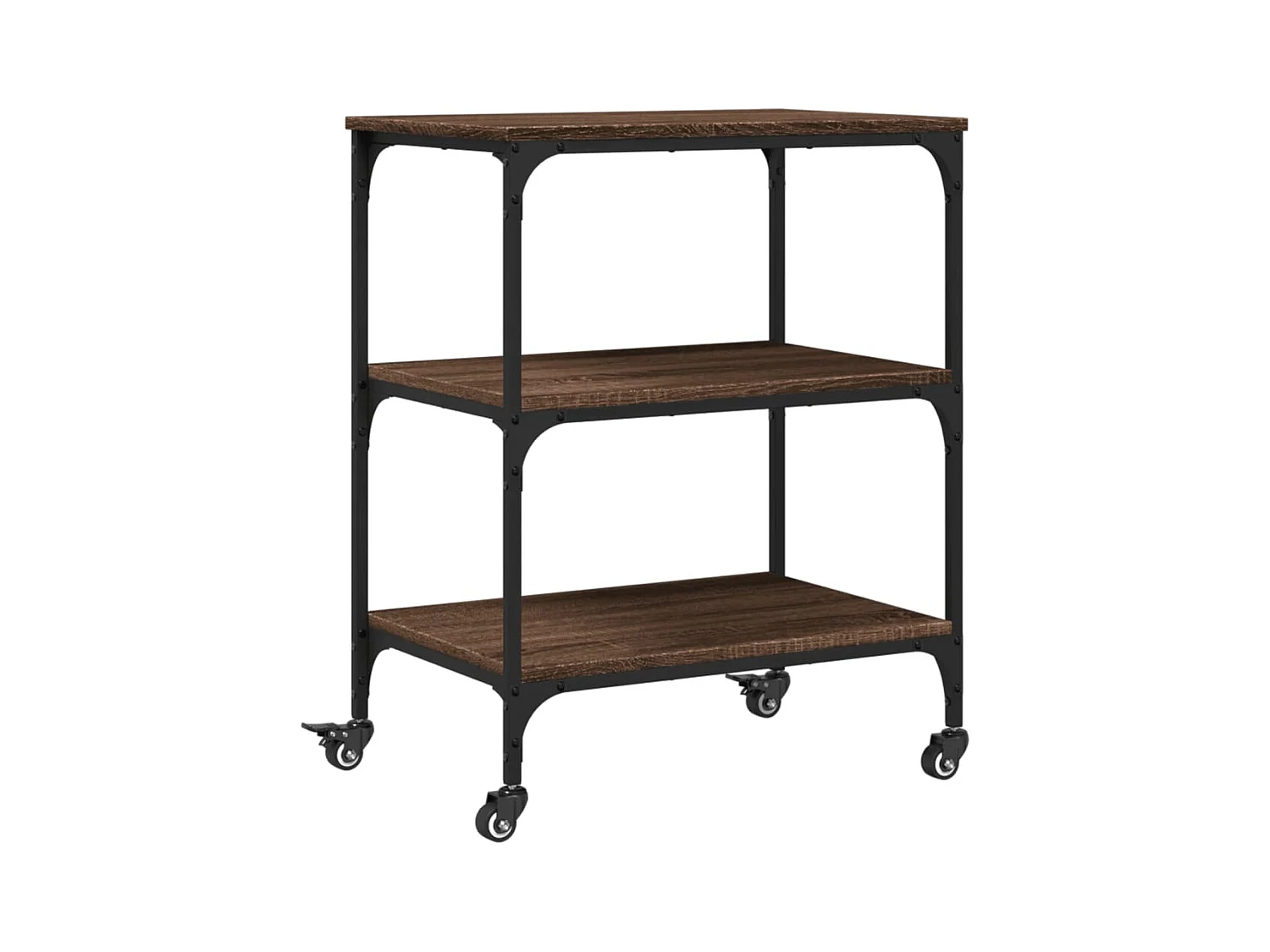 Chariot de cuisine chêne marron 60x41x76 bois d'ingénierie