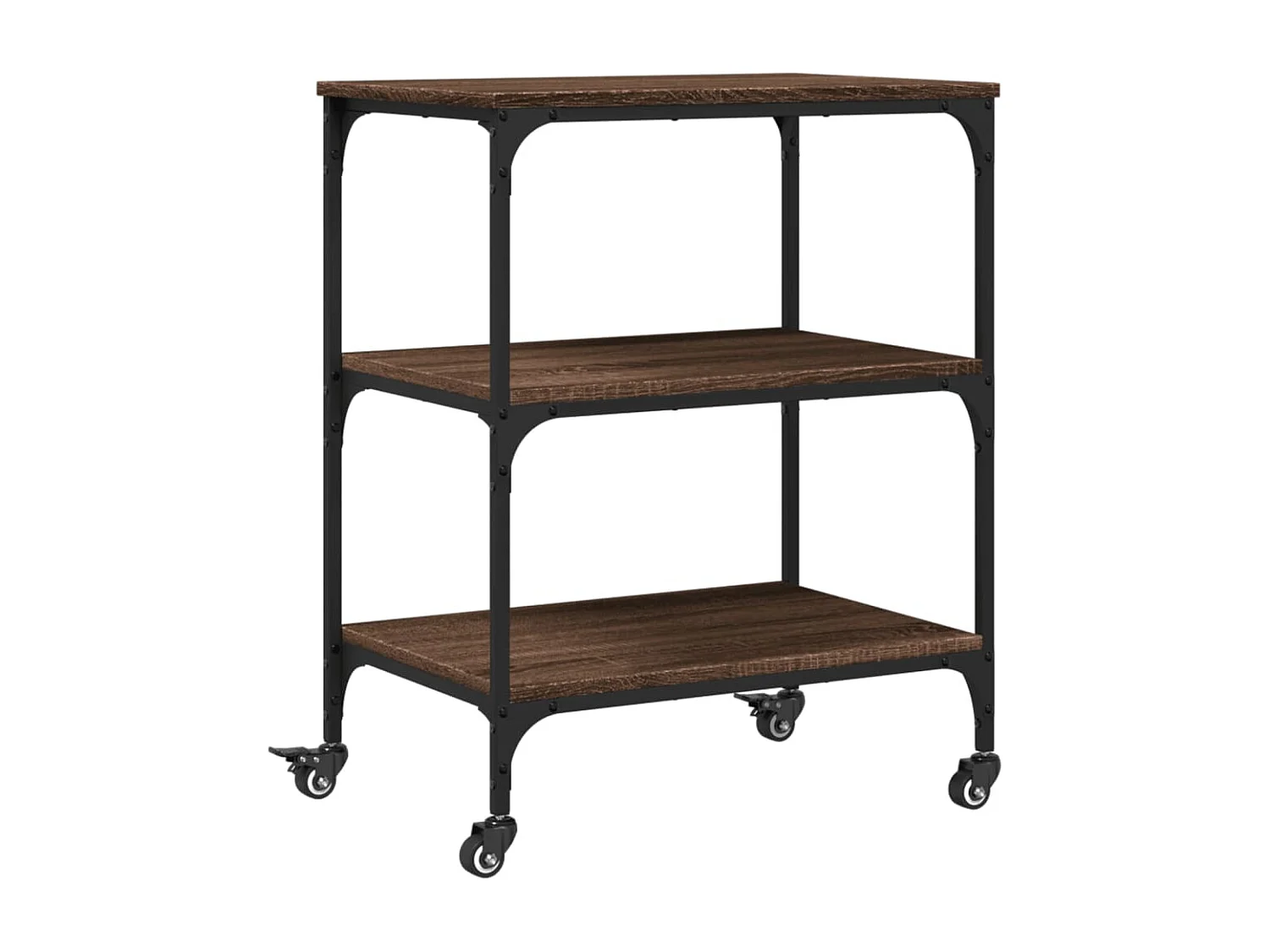 Chariot de cuisine chêne marron 60x41x76 bois d'ingénierie