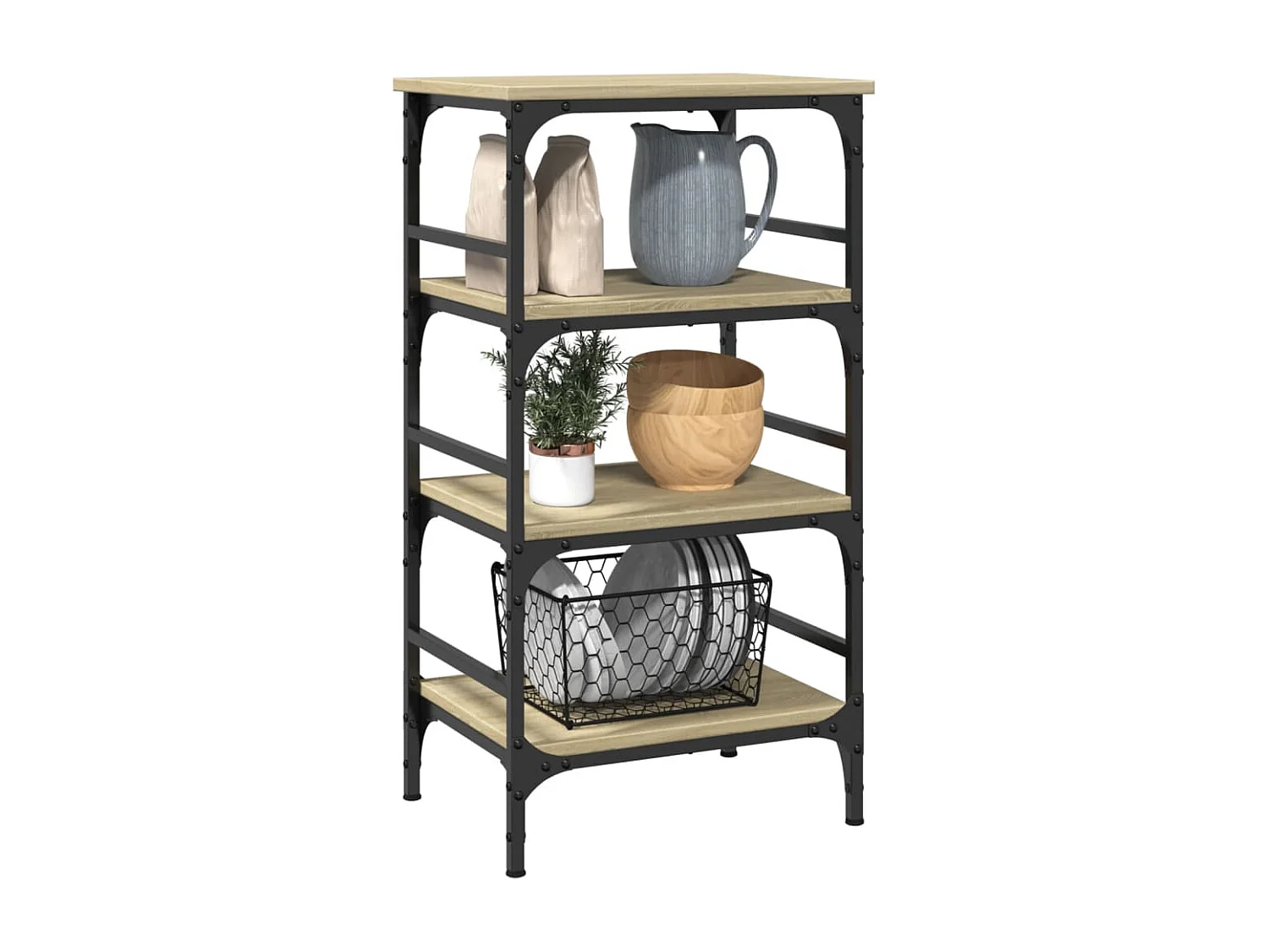 Chariot de cuisine chêne sonoma 45x35x89,5 bois d'ingénierie