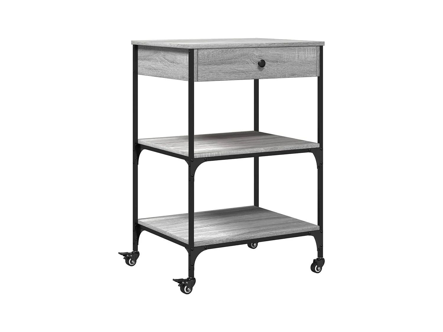 Chariot de cuisine sonoma gris 60x48x89,5 bois d'ingénierie