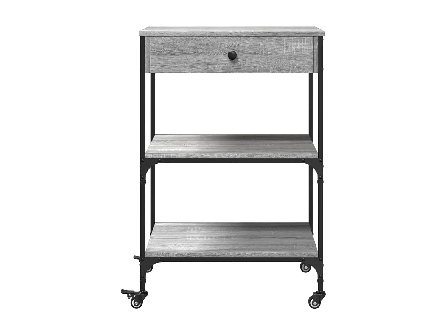 Chariot de cuisine sonoma gris 60x48x89,5 bois d'ingénierie