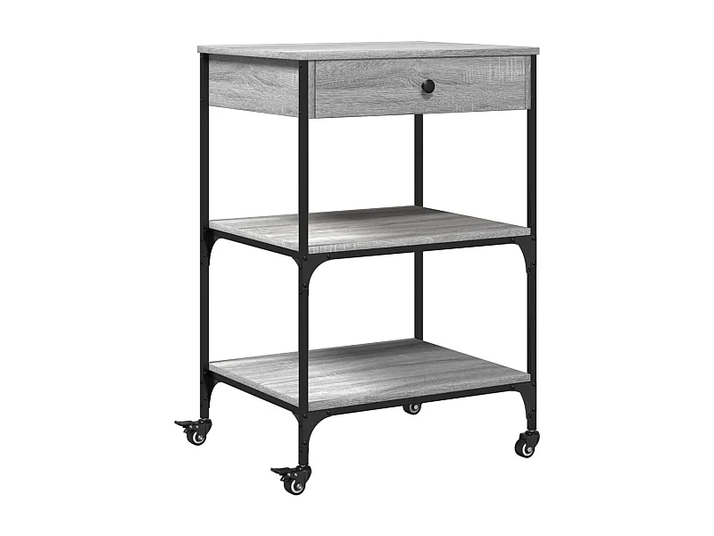 Chariot de cuisine sonoma gris 60x48x89,5 bois d'ingénierie