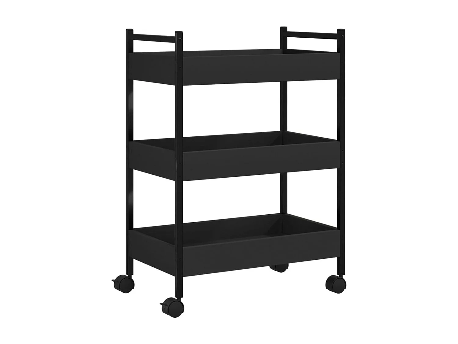 Chariot de cuisine noir 50x30x70 bois d'ingénierie