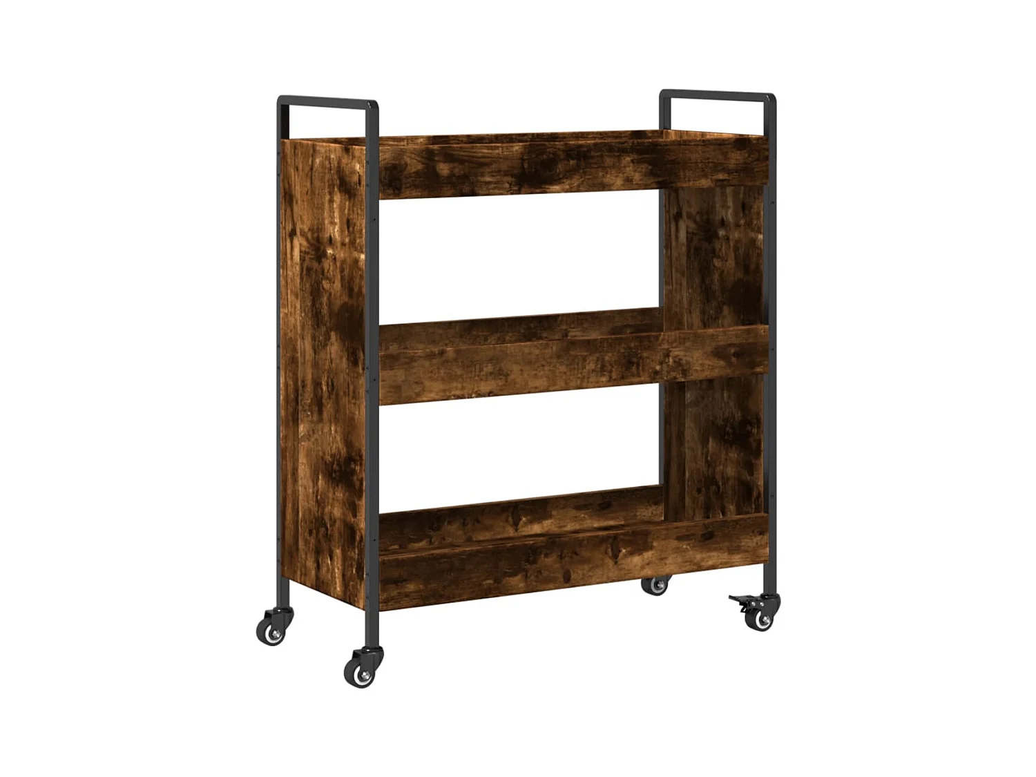 Chariot de cuisine chêne fumé 70x30x82 bois d'ingénierie