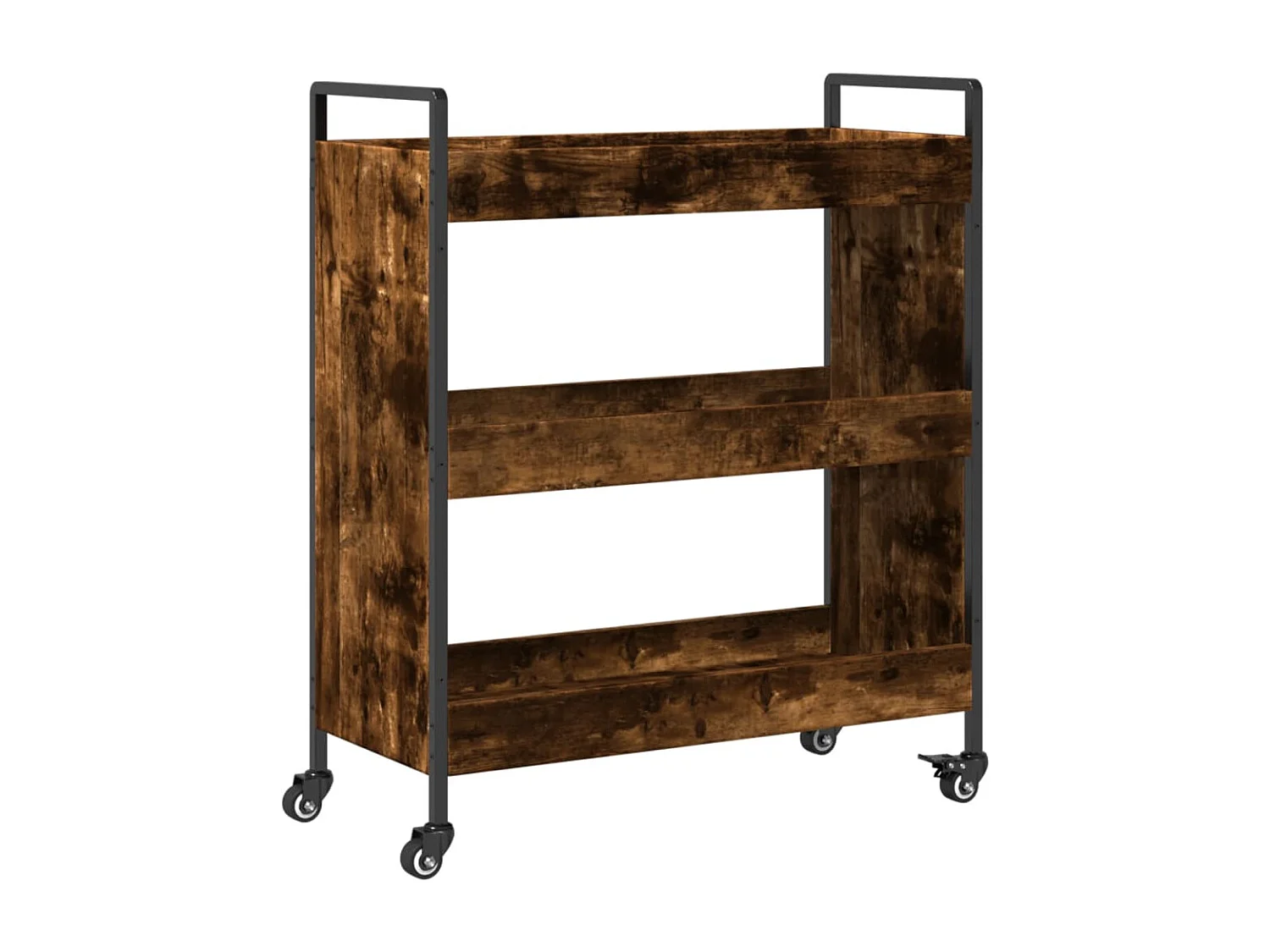 Chariot de cuisine chêne fumé 70x30x82 bois d'ingénierie