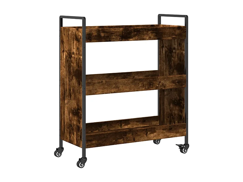 Chariot de cuisine chêne fumé 70x30x82 bois d'ingénierie