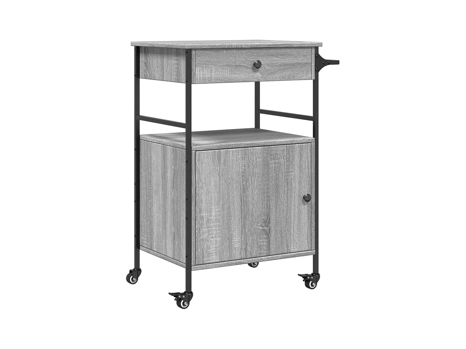 Chariot de cuisine sonoma gris 56x43x89,5 bois d'ingénierie