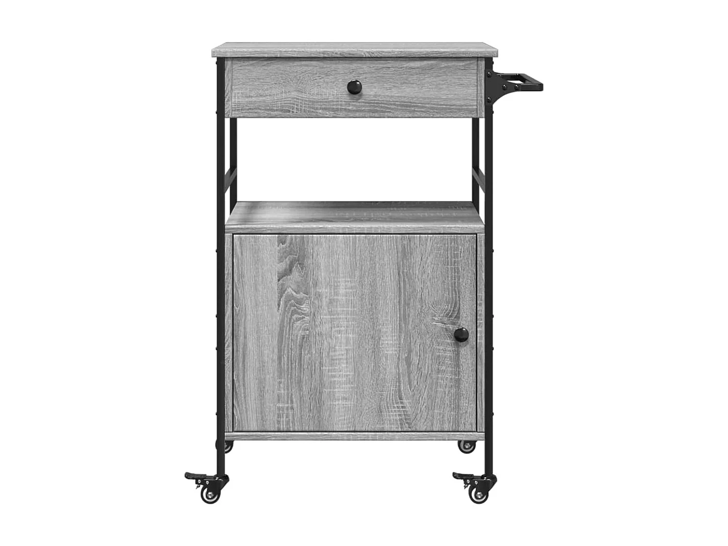 Chariot de cuisine sonoma gris 56x43x89,5 bois d'ingénierie