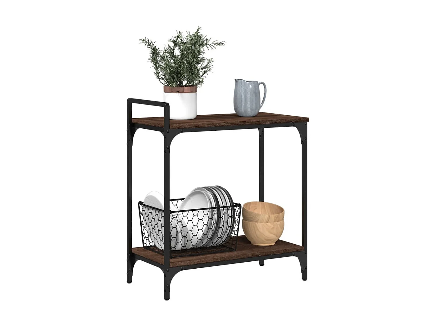 Chariot de cuisine chêne marron 60,5x31x72,5 bois ingénierie