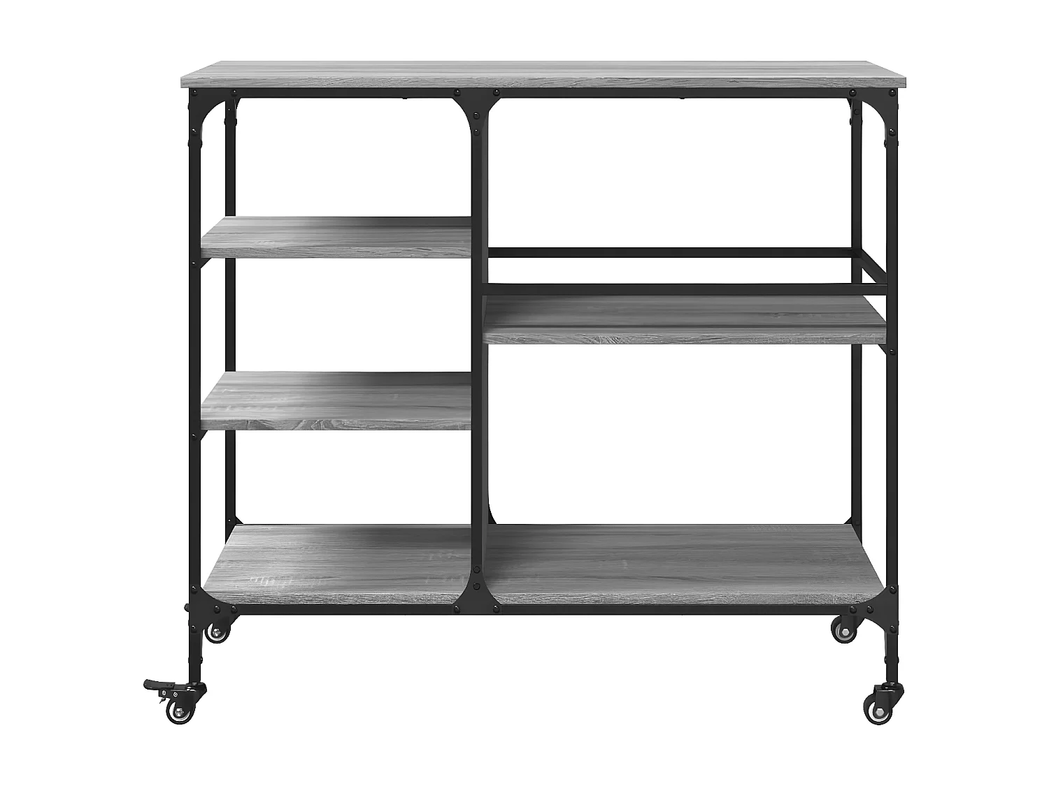 Chariot de cuisine sonoma gris 100x45x89,5 bois d'ingénierie