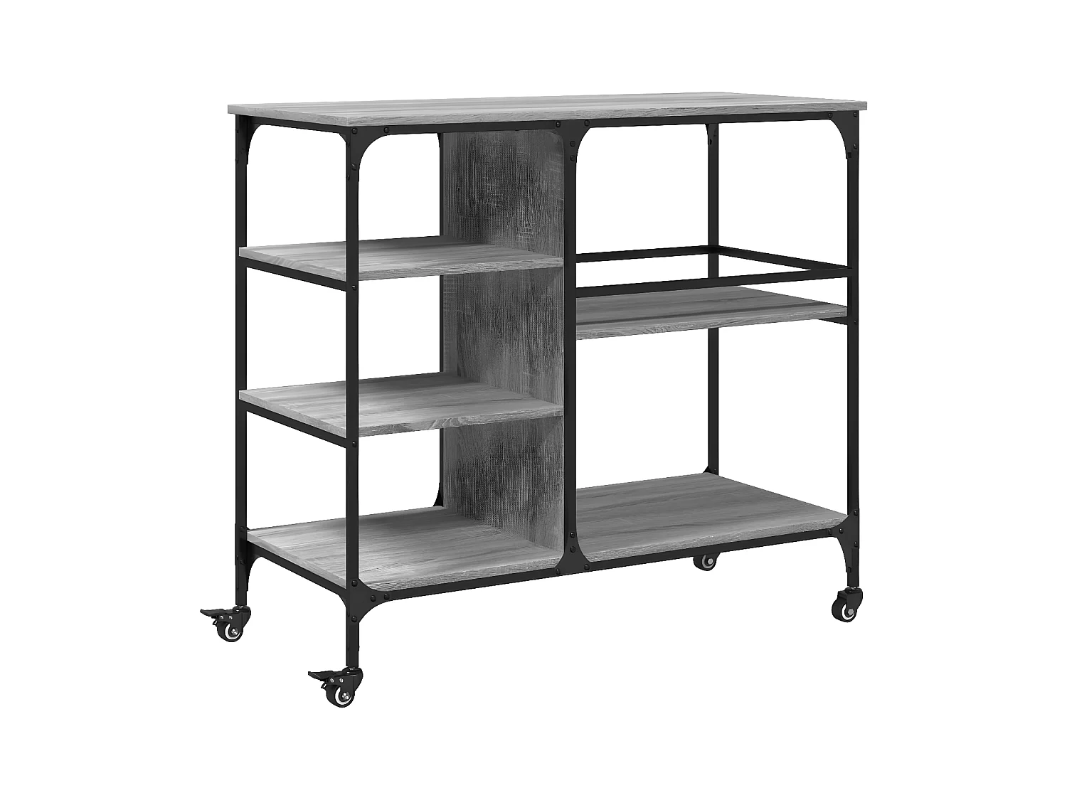 Chariot de cuisine sonoma gris 100x45x89,5 bois d'ingénierie