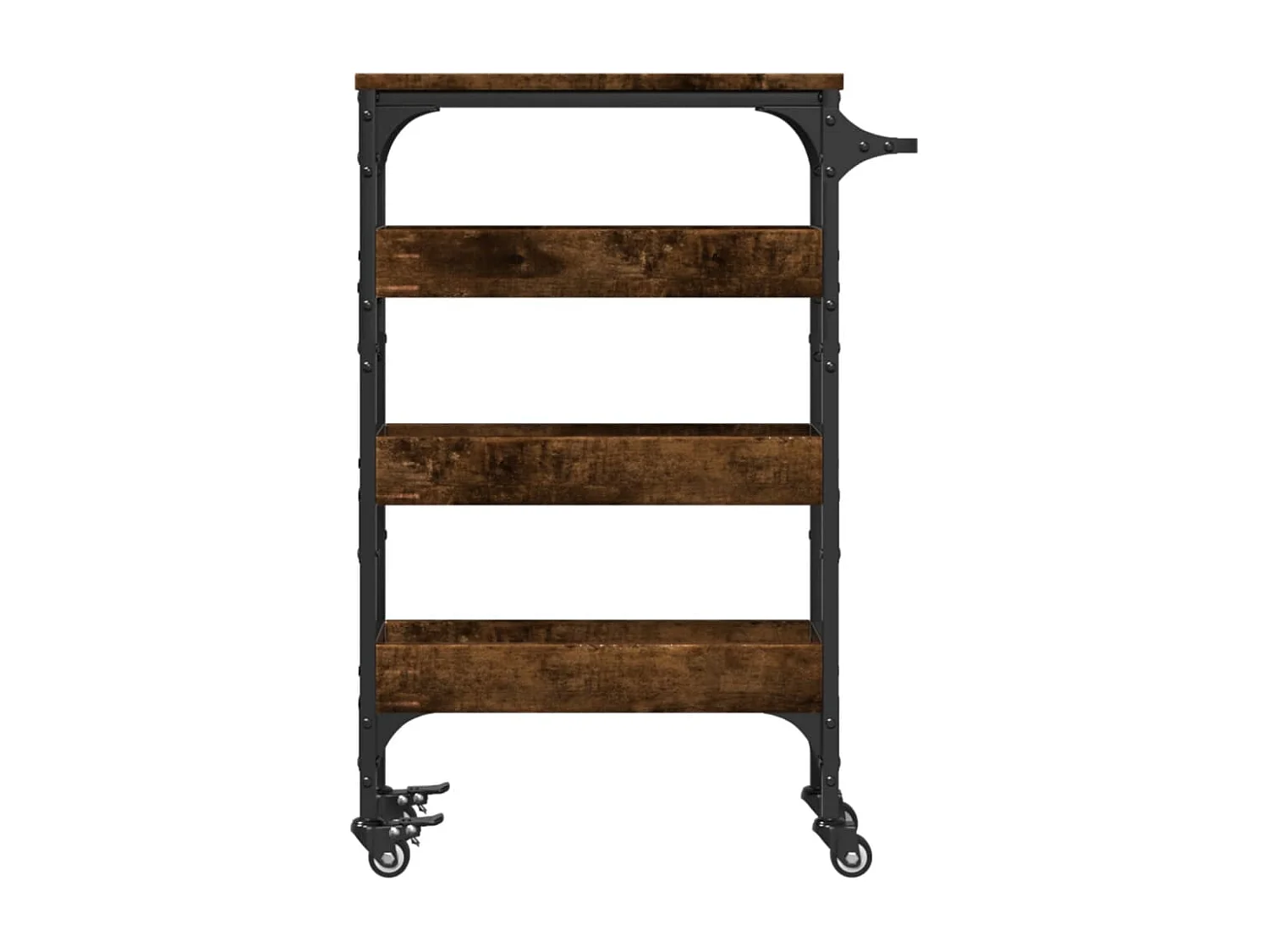 Chariot de cuisine chêne fumé 53x20x76 bois d'ingénierie