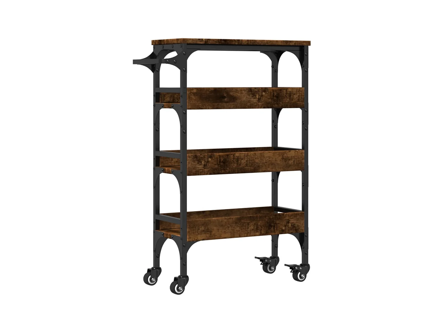 Chariot de cuisine chêne fumé 53x20x76 bois d'ingénierie