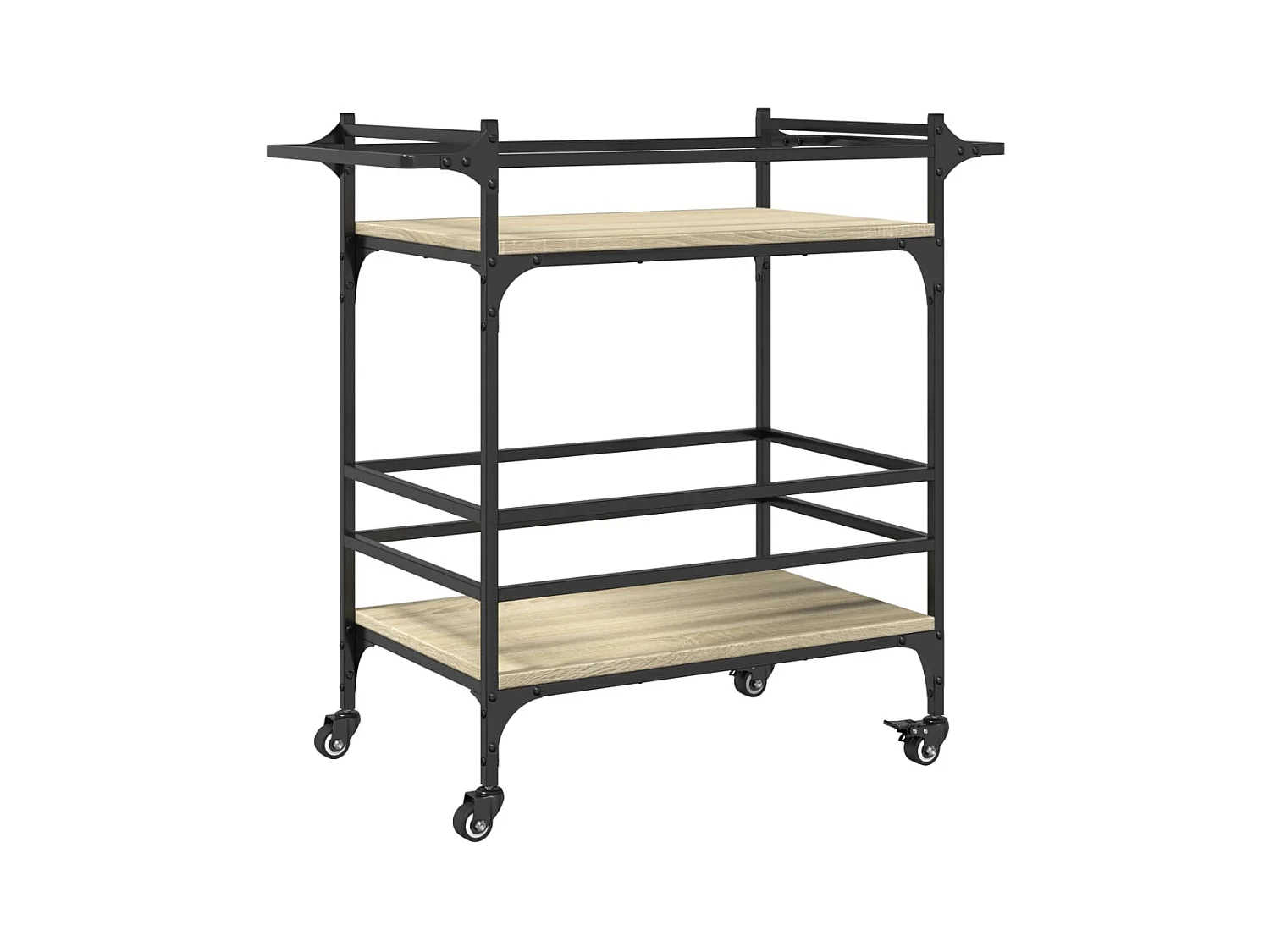 Chariot de cuisine chêne sonoma 82x40x78,5 bois d'ingénierie