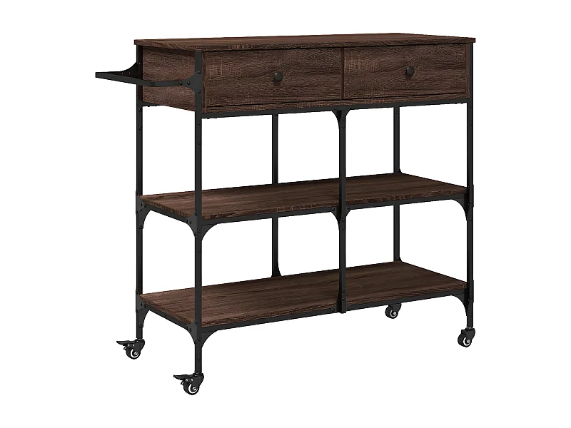Chariot de cuisine chêne marron 105x42x95 bois d'ingénierie