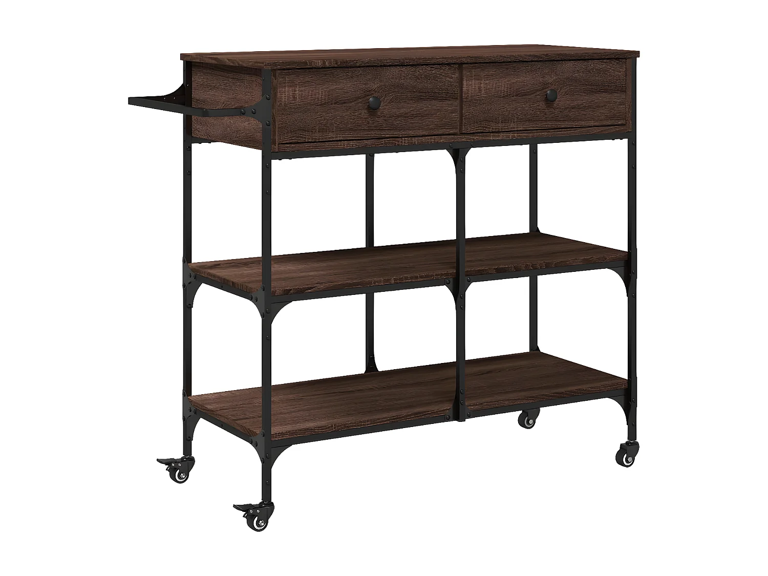 Chariot de cuisine chêne marron 105x42x95 bois d'ingénierie