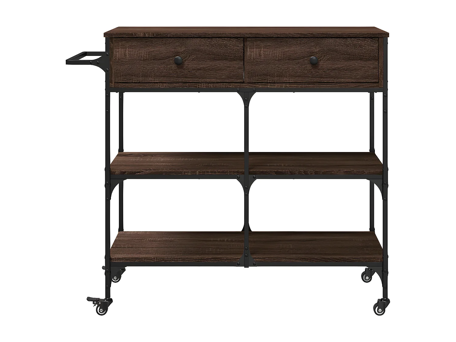 Chariot de cuisine chêne marron 105x42x95 bois d'ingénierie