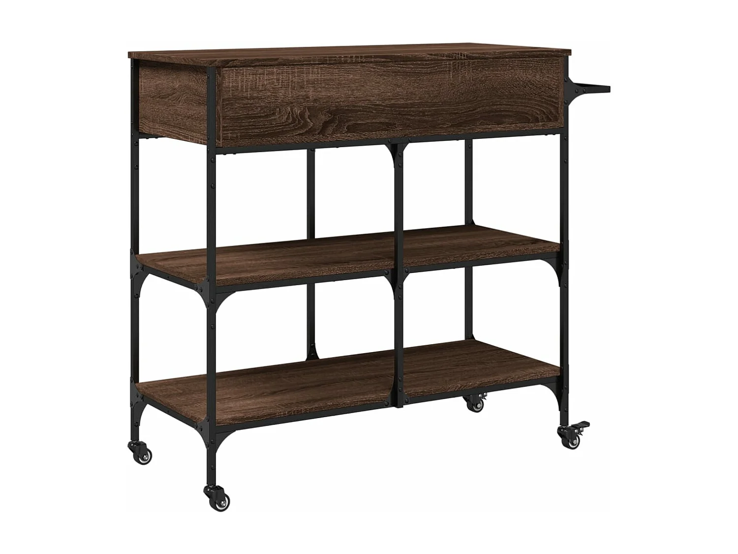 Chariot de cuisine chêne marron 105x42x95 bois d'ingénierie
