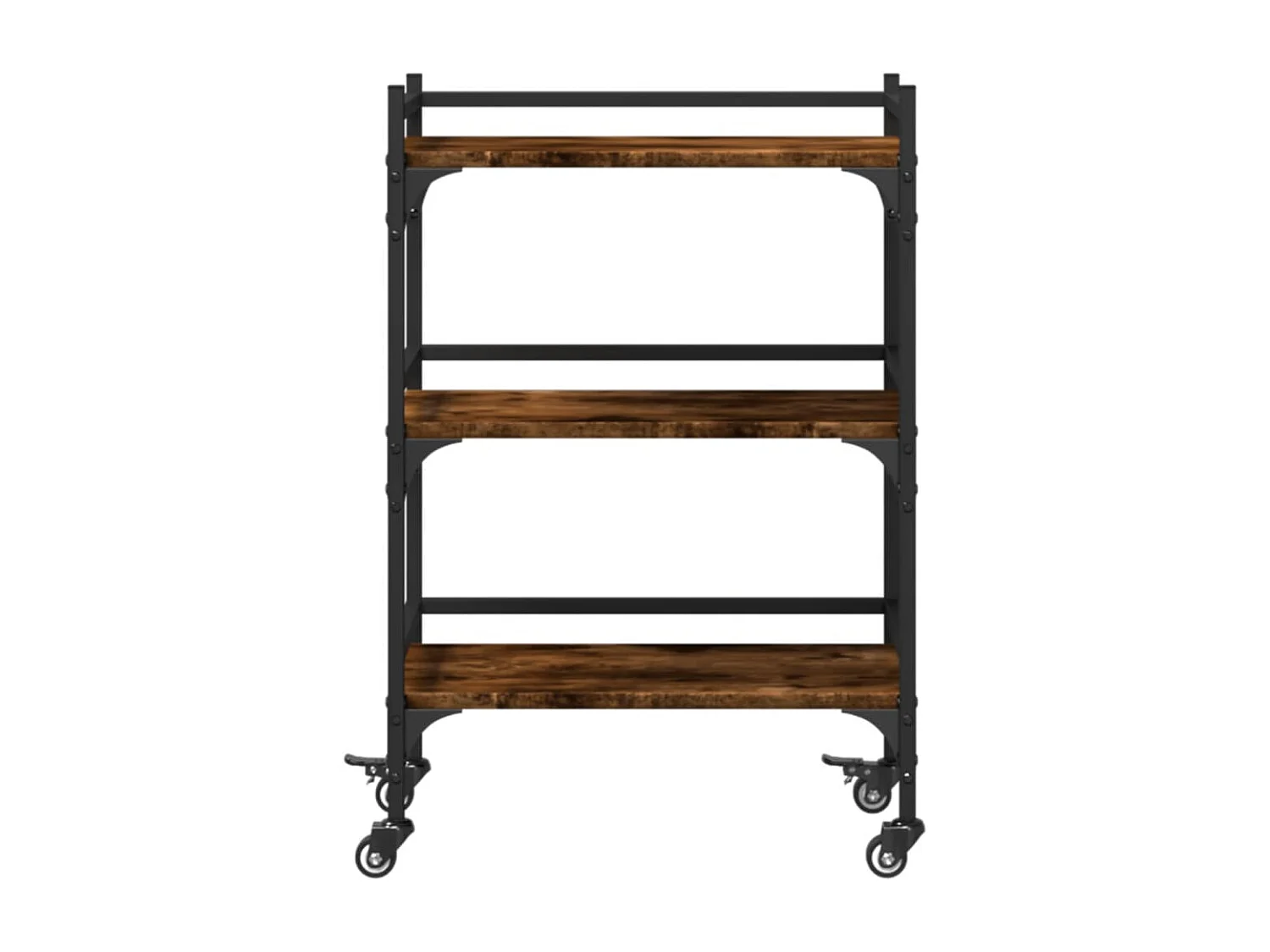 Chariot de cuisine chêne fumé 50x35x75,5 bois d'ingénierie