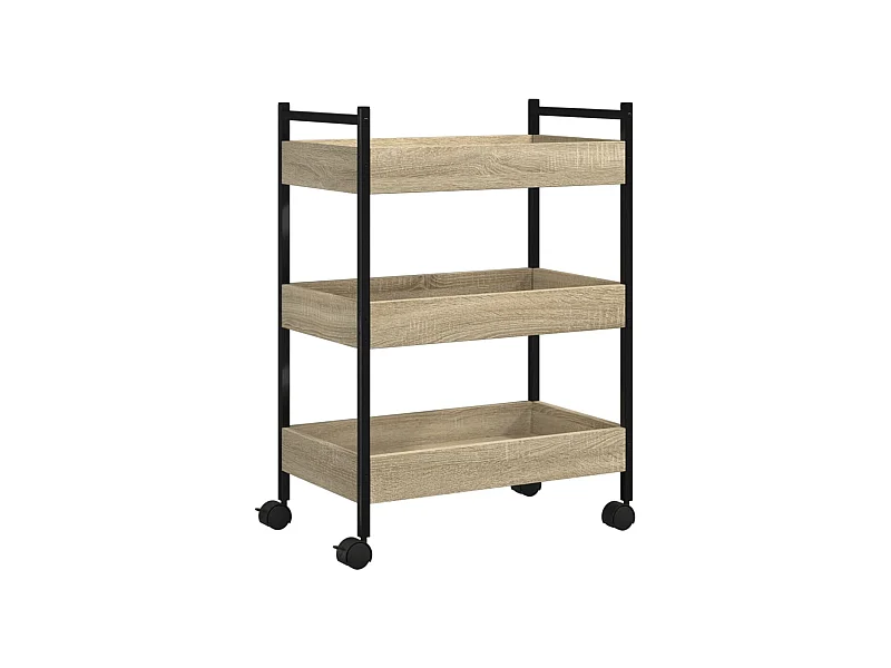 Chariot de cuisine chêne sonoma 50x30x70 bois d'ingénierie