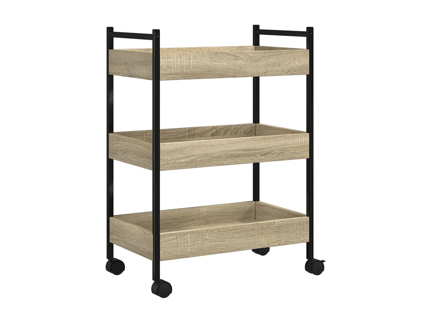 Chariot de cuisine chêne sonoma 50x30x70 bois d'ingénierie